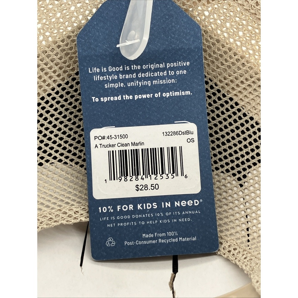 NWT Life is Good Trucker Hat Adjustable Blue Marlin Snapback Mesh Coastal Dad - Picture 2 of 12
